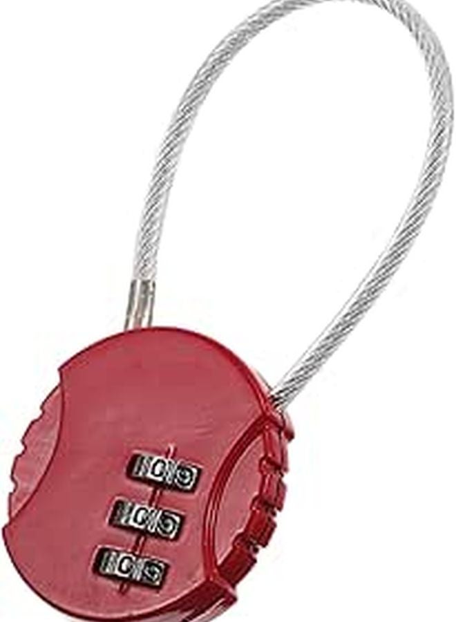 Red Waterproof Combination Cable Padlock for Luggage Backpack Gym Outdoor Travel Suitcase Security Lock - Image 1