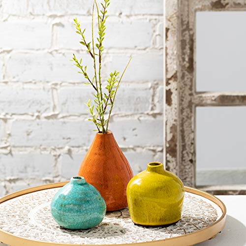 Sullivans Ceramic Vase Set- 3 Small Vases, Rustic Home Décor, Modern Farmhouses; Ideal Shelf Décor, Table Décor, Bookshelf, Mantle, Multicolored (CM2219) - Image 5