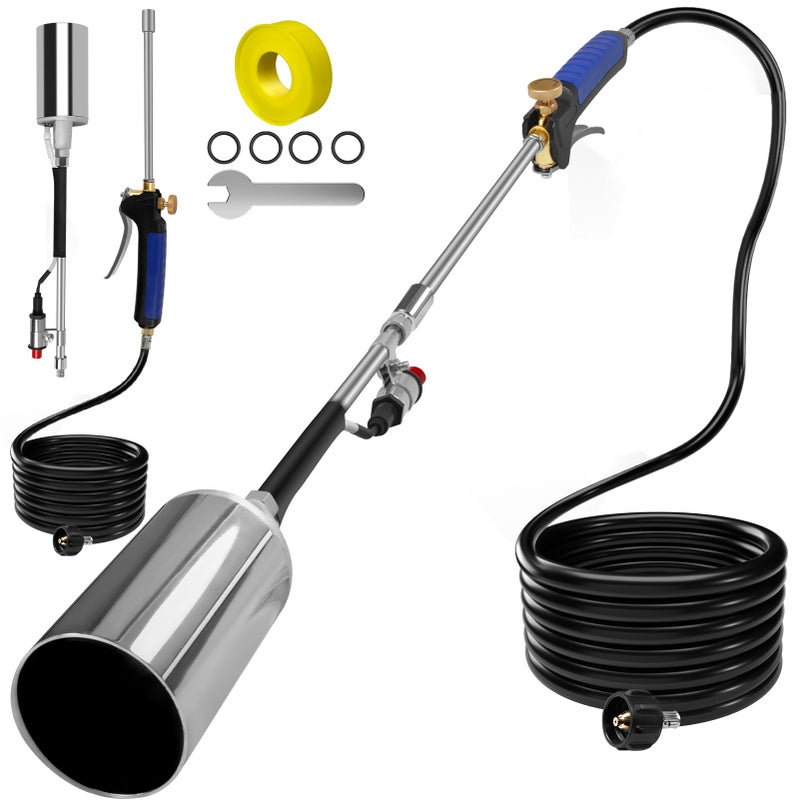 Fiulensyi Propane Torch Weed Burner KitHigh OutputHeavy Duty Blow Torch Flamethrower with 10FT Hose for WeedingRoof Asphaltlce SnowRoad MarkingCharcoal - Image 2