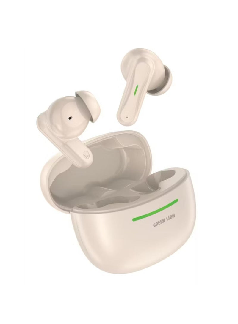 GREEN LION Cairo Wireless Earbuds with ENC & TWS Technology, 4 Hours Playtime, Type-C Charging Port, Bluetooth Version 5.3, IPX4 Water Resistance Level, Hands-Free Calls, Multifunction Touch - Desert Titanium  - Image 1