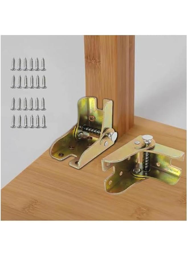 2-Pack Self-Locking Folding Bracket Hinge Leg Fittings Angle Braces for Worktables Kitchen Table (4 Packs)  - Image 1