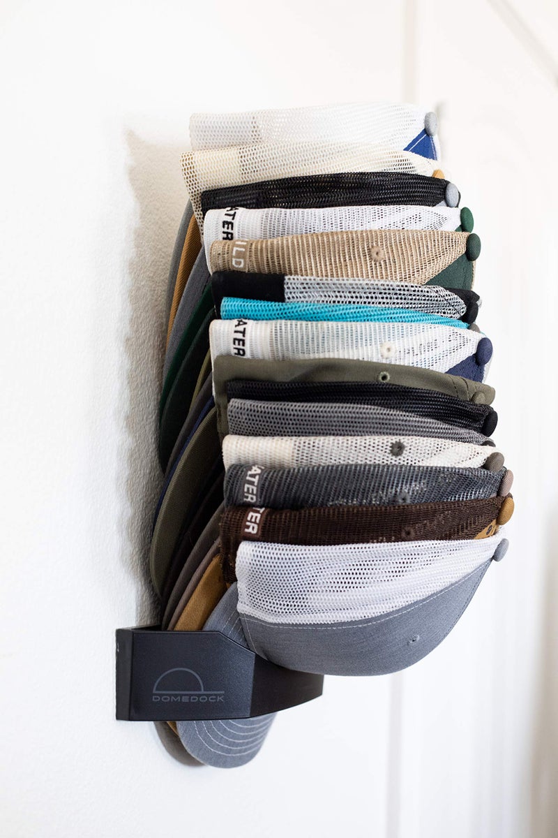 Dome Dock The ORIGINAL DomeDock! American, patented, Wall Mount Rack 20 Ball Cap Storage. Compact Hat Organization System. Made and Shipped in USA. (Single, White) - Image 3