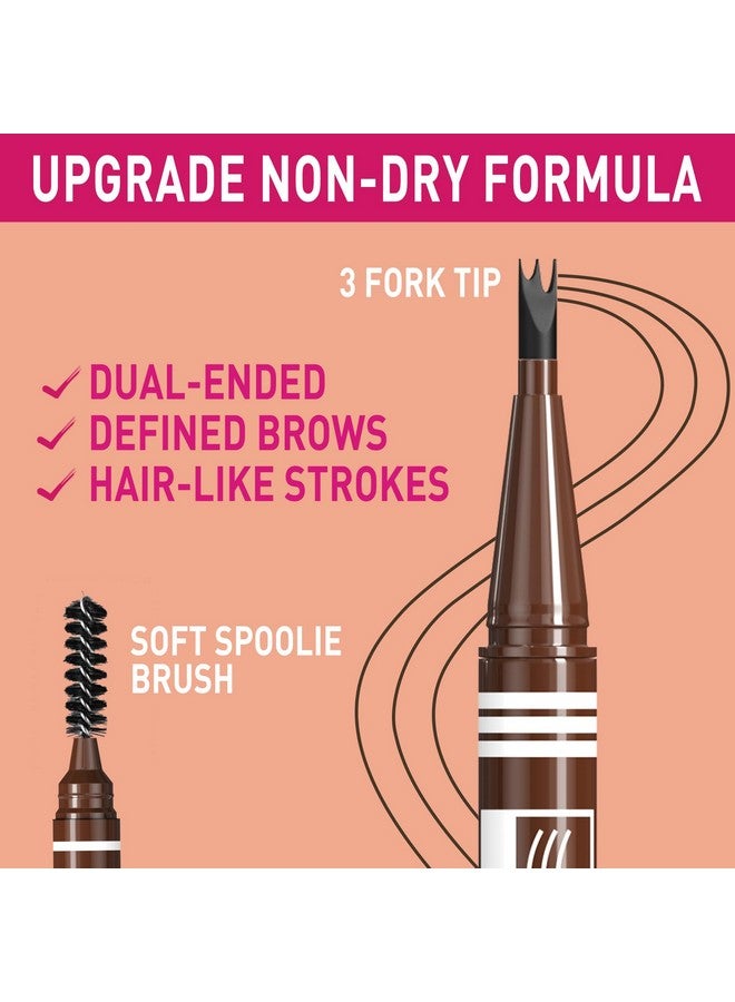 iMethod Microblading Eyebrow Pen - Eyebrow Pencil 2-in-1 Dual-Ended Eye Brow Pencils for Women with 3-Fork-Tip and Spoolie Brush Create Natural Hair-Like Defined Brows, Last All-Day, Dark Brown - Image 4