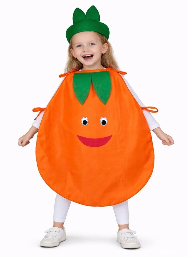 EthnicAlive Fruits and Vegetable Cutout Fancy Dress For Kids | Heathy Food Baby Costume | Fruits Theme Cosplay Costume For Girl And Boys (Orange, 4-5 Years) - Image 1