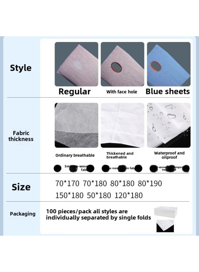 إسكدنيا ملاءات سرير يمكن التخلص منها لصالونات التجميل سرير تدليك خاص قماش غير منسوج قابل للتنفس 100% زيت سميك مقاوم للماء مع ثقوب بالجملة - اللون: أبيض 【ملاءات سرير غير مسامية】 - المواصفات: 80 * 180 سم نموذ - Image 5