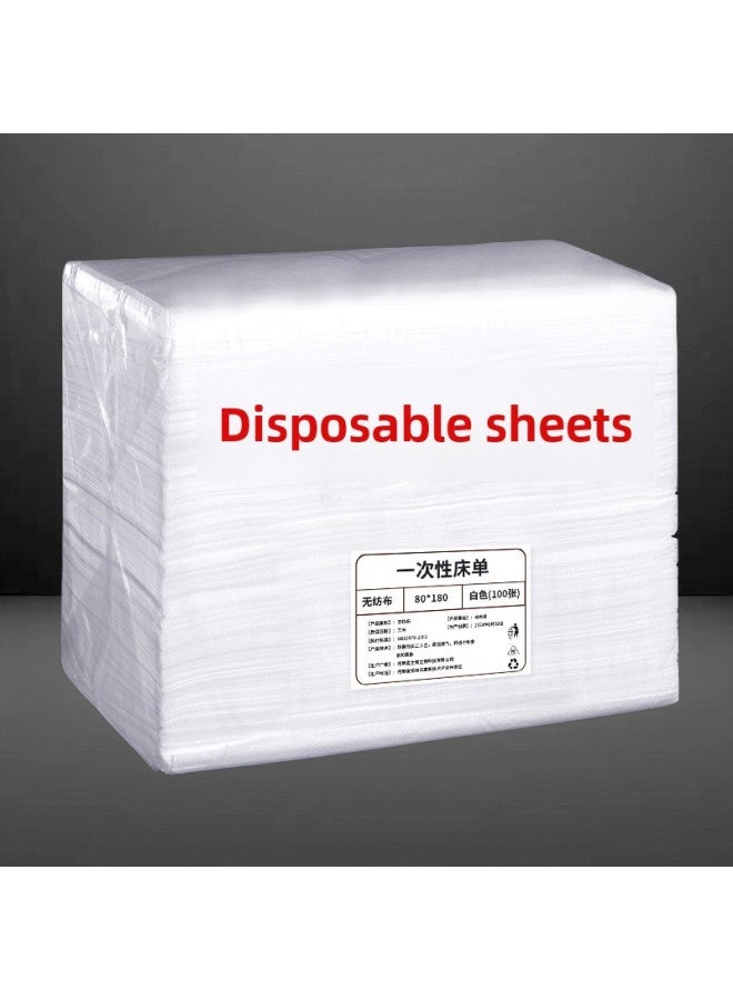 إسكدنيا ملاءات سرير يمكن التخلص منها لصالونات التجميل سرير تدليك خاص قماش غير منسوج قابل للتنفس 100% زيت سميك مقاوم للماء مع ثقوب بالجملة - اللون: أبيض 【ملاءات سرير غير مسامية】 - المواصفات: 80 * 180 سم نموذ - Image 1