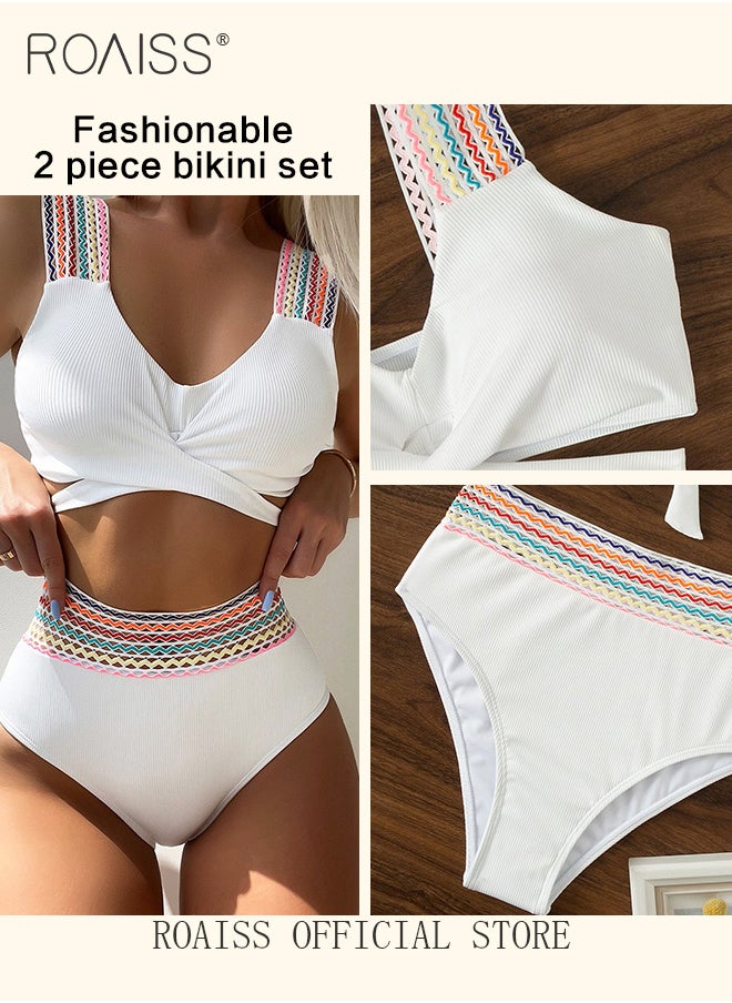 Women 2 Piece Swimsuit Color Blocked Design with Woven Elements Sports Bra Top & Shorts Quick Drying Fabric Moisture Wicking and Breathable Provides Coverage and Modesty without being Revealing - pzsku/Z81BEC67A77E13A07ADEDZ/45/_/1715675874/9de29f18-59c1-40fe-a328-1a3ba409f170