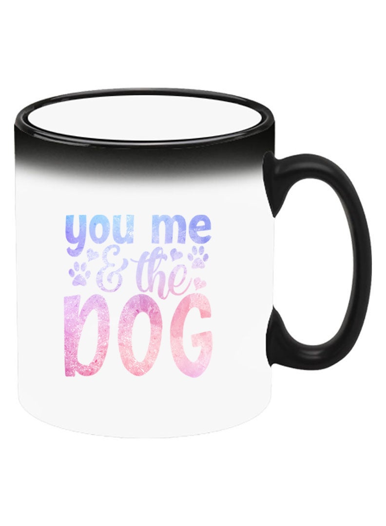 Theodor Color Changing Heat Sensitive Ceramic Mug, Image Revealed When HOT Liquid is Added! You me and the dog - Image 2