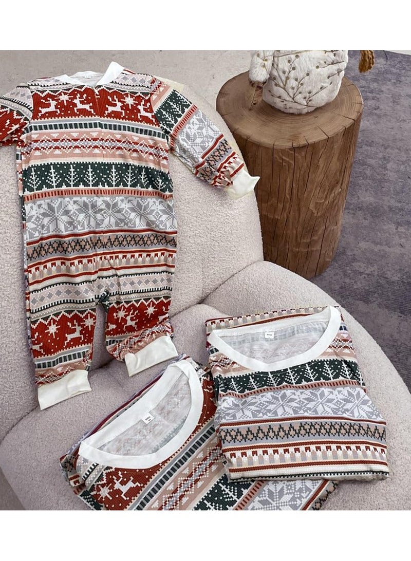Kids Family Matching Pajamas Matching Outfits Soft Long Sleeve Festive Pajama Sets for Women Men Couples and Kids Family Set (Women)