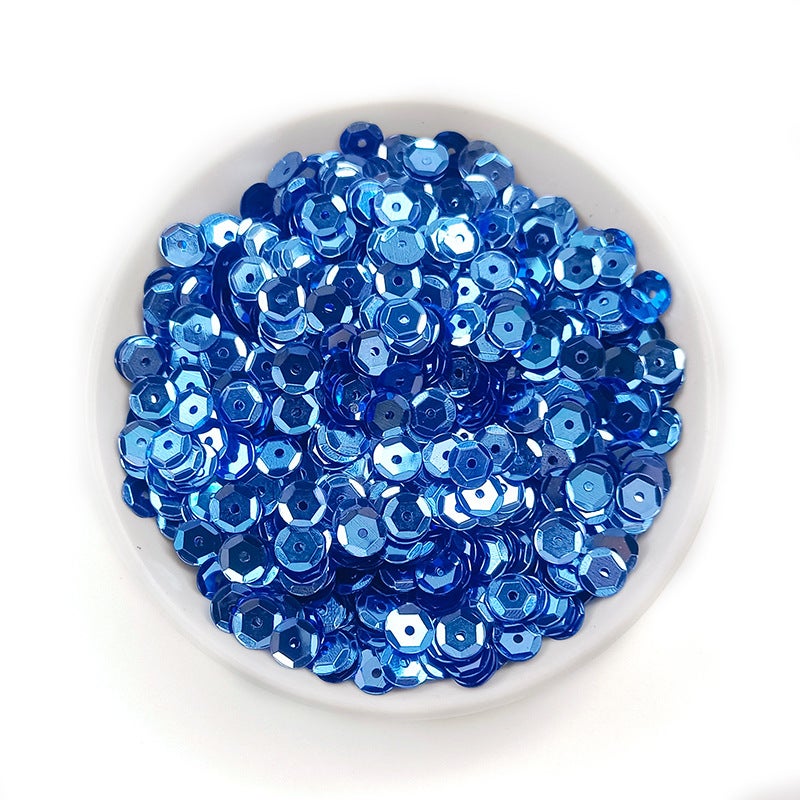 6mm Round Curved PVC Sequins for Sewing C24 Black - Image 3