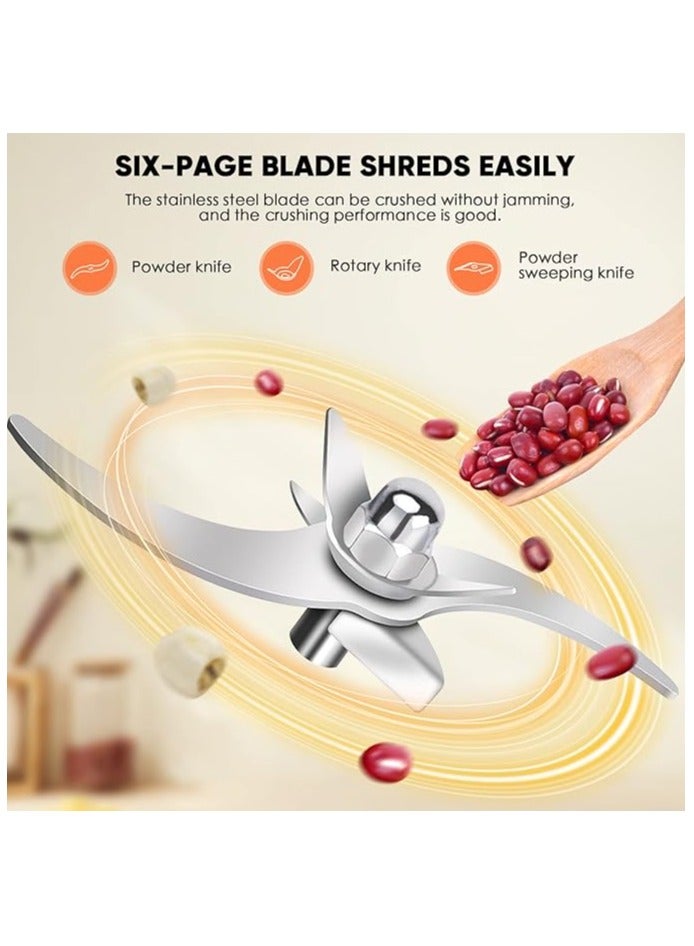 Electric Grain Grinder 200g High Speed Spice Herb Grinder Mill Pulverizer with 3 Blades Stainless Steel Powder Machine for Dry Spices Herbs Grains Coffee Seeds Rice Corn Pepper - Image 3