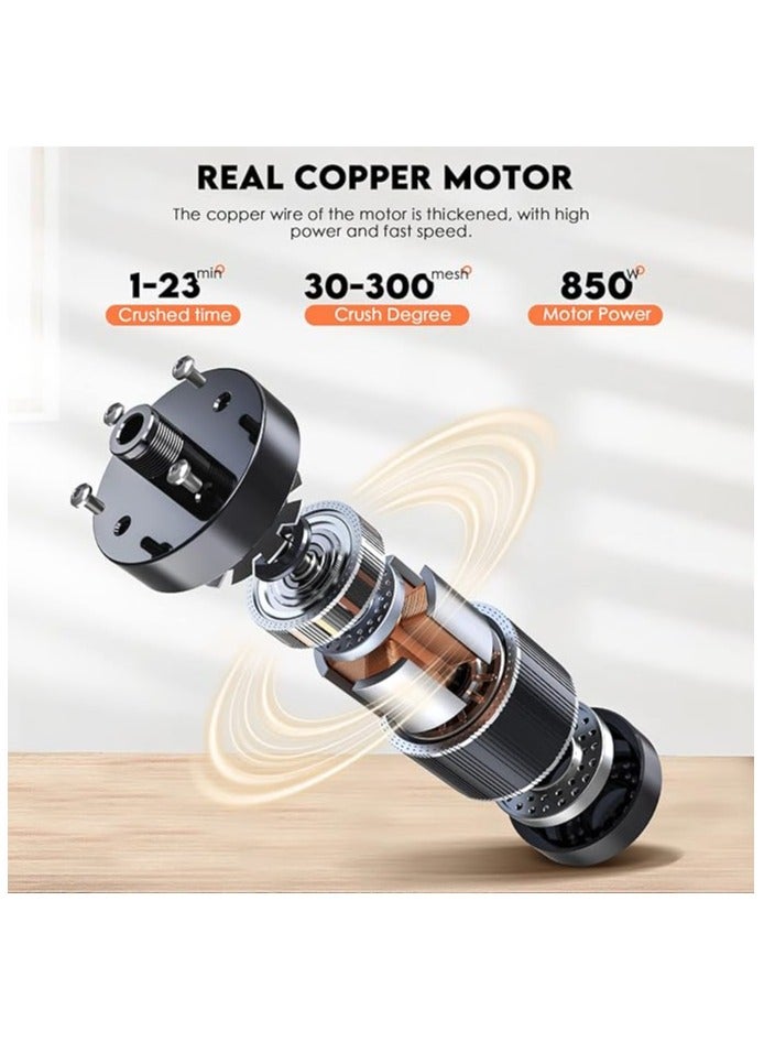 Electric Grain Grinder 200g High Speed Spice Herb Grinder Mill Pulverizer with 3 Blades Stainless Steel Powder Machine for Dry Spices Herbs Grains Coffee Seeds Rice Corn Pepper - Image 4