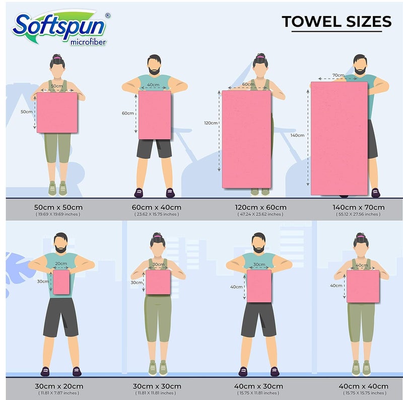 SOFTSPUN Microfiber Cleaning Cloths 3pcs 40x40cms 340GSM Blue Highly Absorbent Lint and Streak Free Multi Purpose Wash Cloth for Kitchen Car Window Stainless Steel Silverware - Image 2