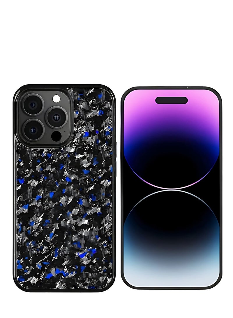 SOLARAE Luxurious Real Carbon Fiber iPhone Case - Lightweight, Drop Protection (iPhone 15 Pro) Blue - Image 1