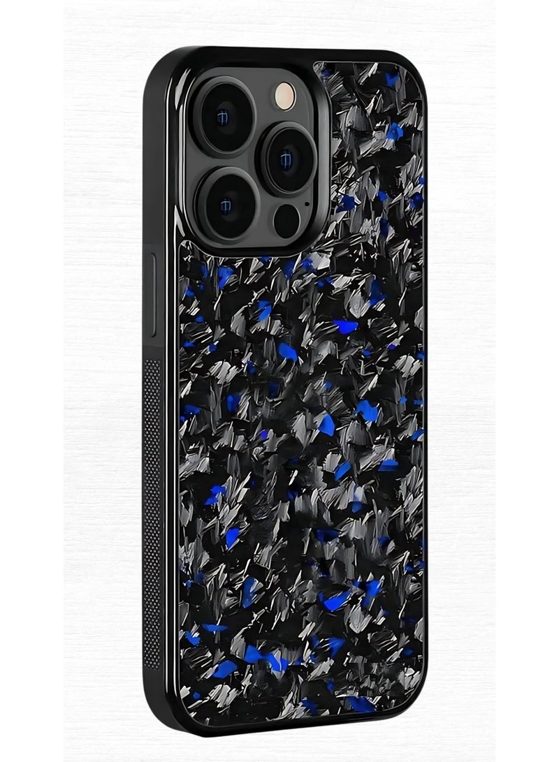 SOLARAE Luxurious Real Carbon Fiber iPhone Case - Lightweight, Drop Protection (iPhone 15 Pro) Blue - Image 2