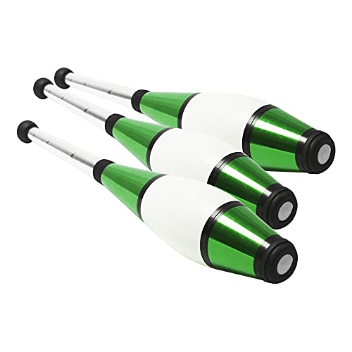 Zeekio Pegasus Juggling Club Set Premium Quality Beginner to Pro Set of 3 All Green - Image 1