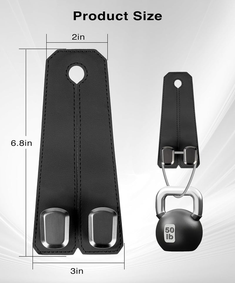 LAYZOO Car Hooks for Headrest, 2Pcs Seat Back Storage Hook Luxurious Leather Multifunctional Car Hanger & Holder for Heatrest, Seat, Bag, Purse Black - Image 5