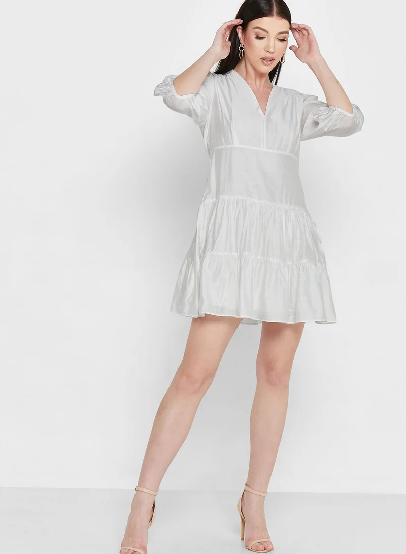 GLAMOROUS V-Neck Ruffle Dress