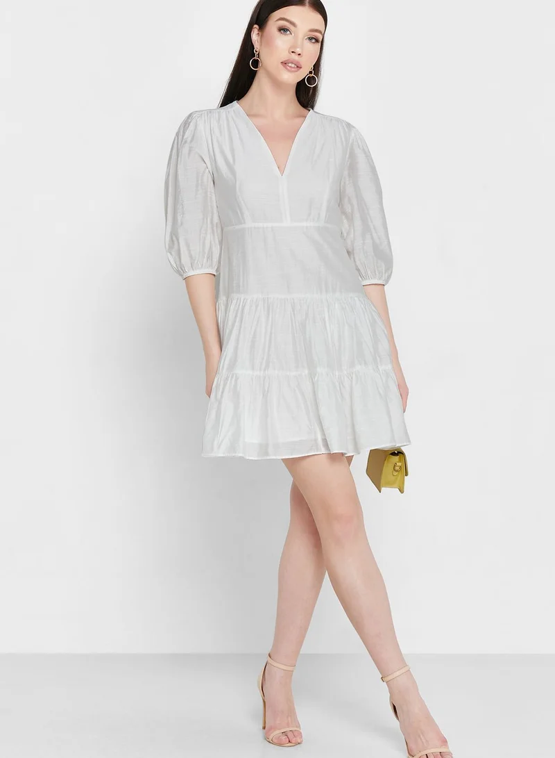 GLAMOROUS V-Neck Ruffle Dress