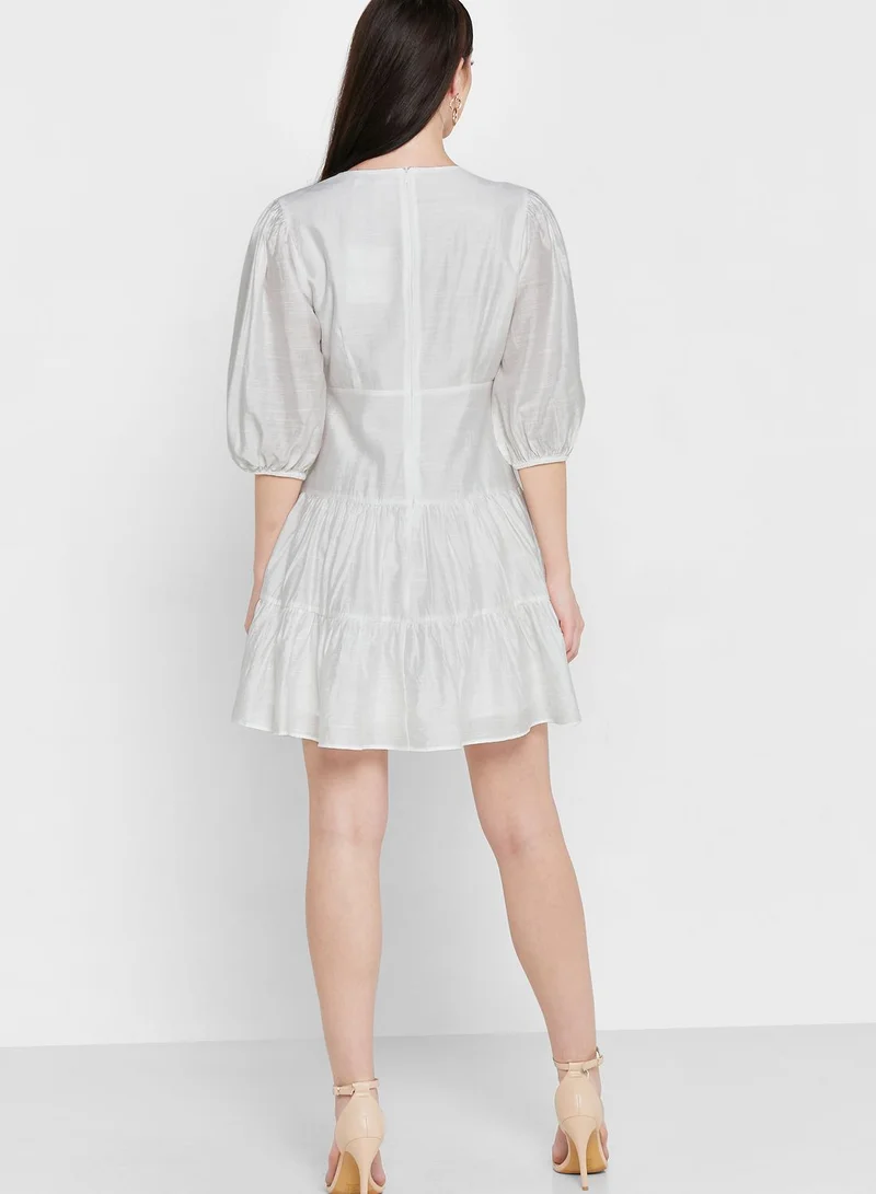 GLAMOROUS V-Neck Ruffle Dress