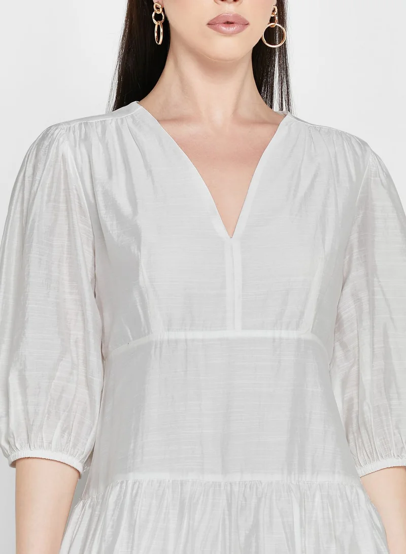GLAMOROUS V-Neck Ruffle Dress