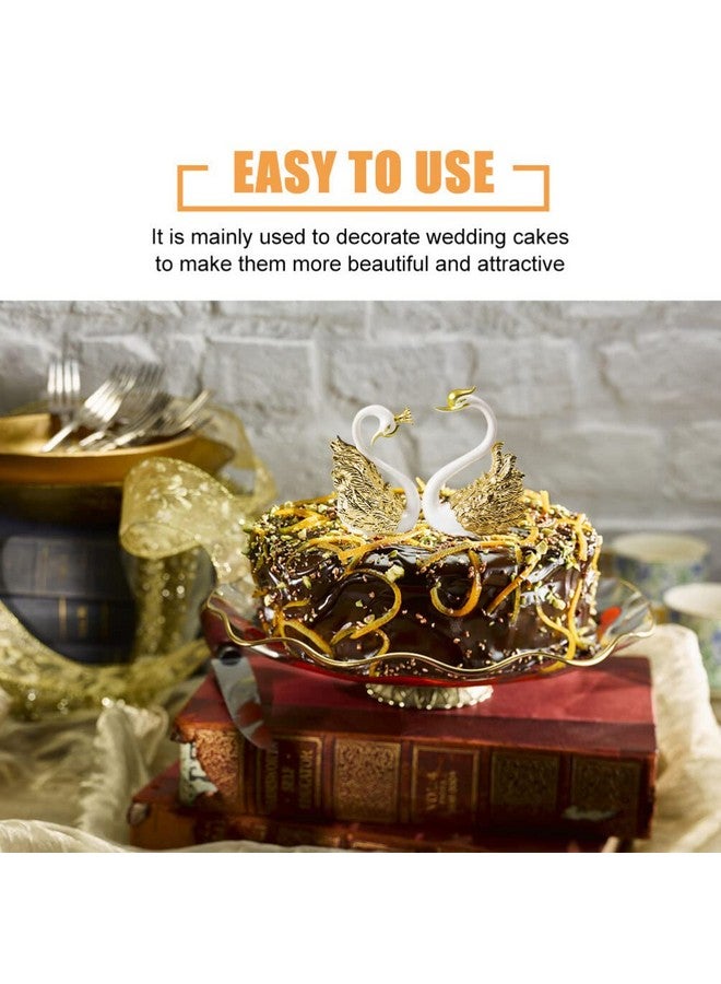 BESTOYARD Couple Swan Cake Topper Wedding: Cake Topper Swan Figurine Statue With Crown Party Heart Shaped Car Dashboard Decorations For Valentines Day Wedding Anniversary - Image 4