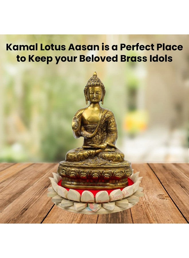 Remedywala REMEDYWALA Wooden Lotus Kamal Aasan God Resides Keep in Pooja Room (6 INCH), Idol  - Image 5