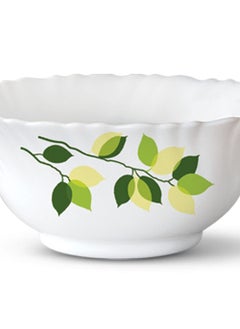 LARAH BY BOROSIL Larah by Borosil Green Leaves Silk Series Opalware Dinner Set | 6 Pieces for Family of 2 | Microwave & Dishwasher Safe | Bone-Ash Free | Crockery Set for Dining & Gifting | Plates & Bowls | White  - Image 4