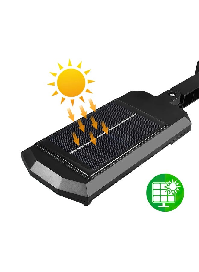 مصباح حائطي يعمل بالطاقة الشمسية PP-900C مزود بـ 59 مصباح LED COB SMD | مستشعر حركة بالأشعة تحت الحمراء | 3 أوضاع إضاءة | إضاءة خارجية تعمل بالطاقة الشمسية | مصباح مقاوم للماء للحدائق والفناء والباحات والممرات مع جهاز تحكم عن بُعد | حامل قابل للتعديل | تشغيل تلقائي ليلاً - Image 5