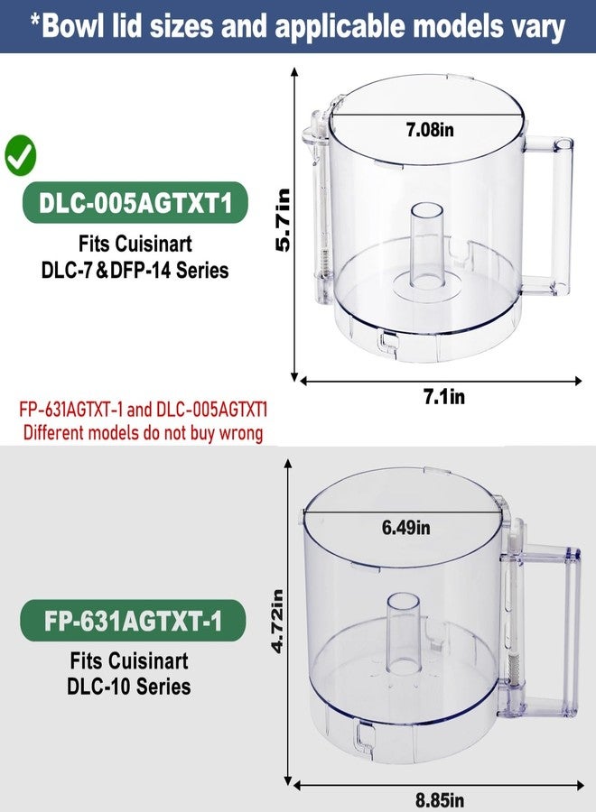 IHOUMEX وعاء بديل لمحضر الطعام DLC-005AGTXT1 مع مقبض، سعة 14 كوب، متوافق مع محضر الطعام Cuisinart DFP-14، يناسب غطاء وعاء محضر الطعام DFP-14NWBCT1 - Image 3