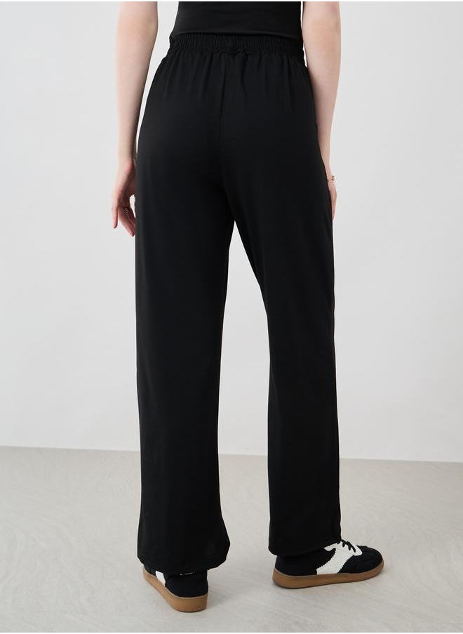 Take Two Take Two Women Black Bow Tie Embroidered Drawstring Waist Joggers  - Image 4