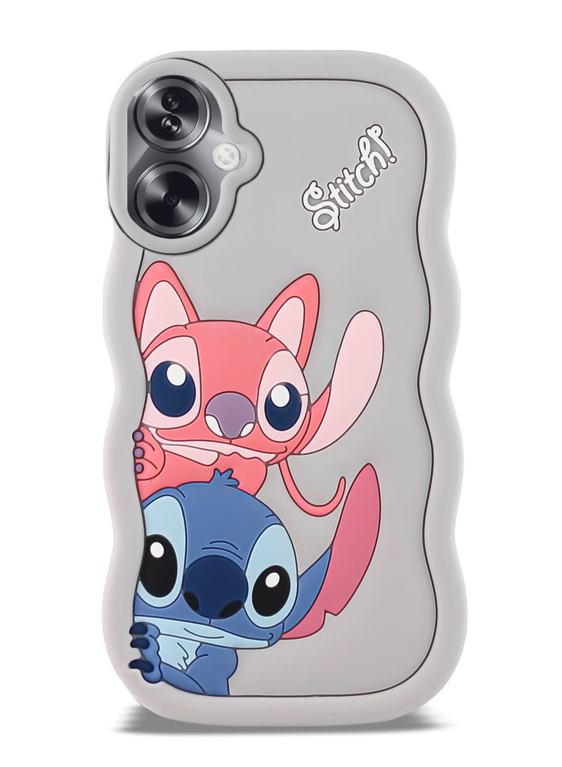 حافظة هاتف من السيليكون الناعم المموج ثلاثية الأبعاد من Lilo and Stitch لهاتف Oppo A79 5G (رمادي) - Image 1