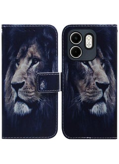 For Infinix Hot 50i / Smart 9 Coloured Drawing Flip Leather Phone Case(Lion)