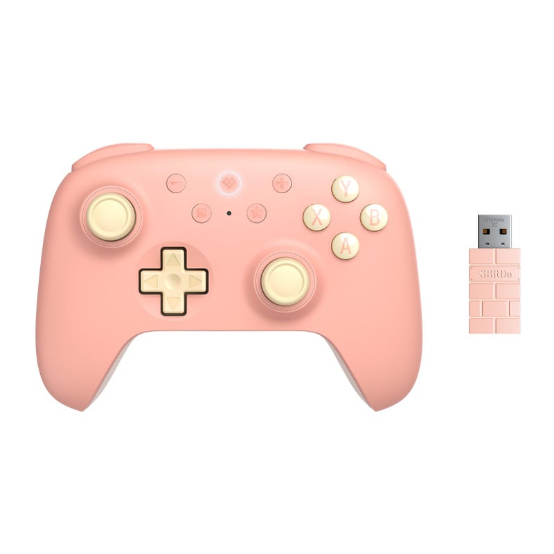 8BitDo Ultimate 2C Wireless Controller for Windows PC and Android with 1000 Hz Polling Rate Hall Effect Joysticks and Triggers and Remappable L4R4 Bumpers Peach