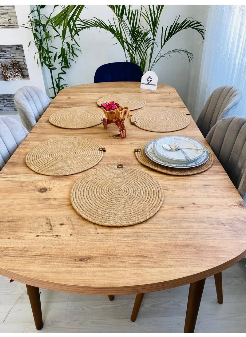 BDZ Deri BDZ Leather Wicker Jute Presentation Plate Mat American Service 6 Pieces