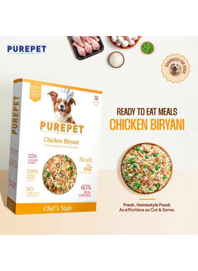 Purepet Fresh Dog Food 300g | Chicken Biryani for Adults & Puppies | High Protein, 65% Real Chicken, 35% Veggies & Rice | No Preservatives | Ready to Serve | All Breeds  (Pack of 7) - Image 2
