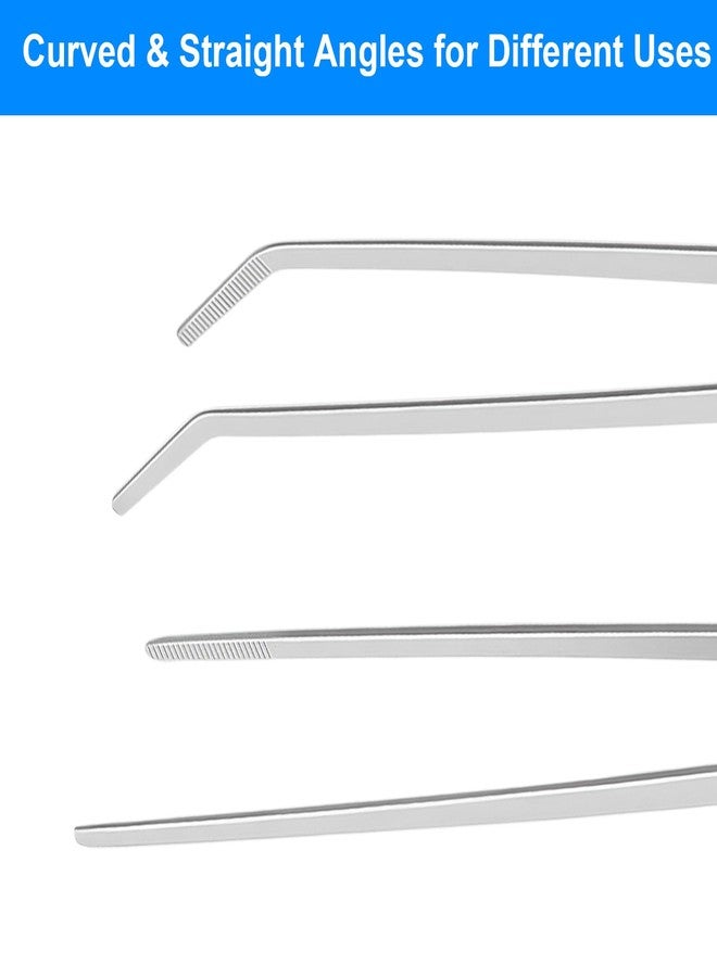 FSDIYU 2 Pcs Reptile Feeding Tongs, 10.6IN Straight & Curved Extra Long Tweezers, Premium Stainless Steel Feeding Tools for Bearded Dragon, Lizards, Snakes, Aquarium & Terrarium - Image 3