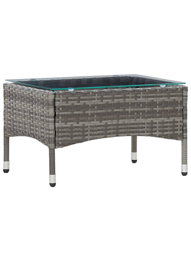 vidaxl Coffee Table Grey 60x40x36 cm Poly Rattan 45908 - Image 1