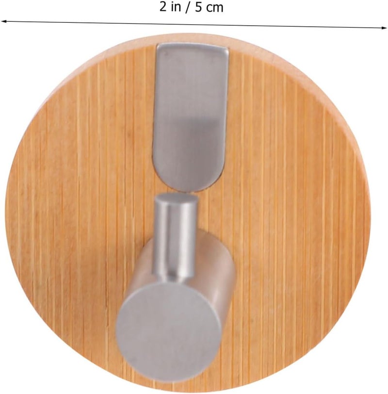 Toyvian 2pcs Punch-Free Round Stainless Steel and Wall Hanging Hooks Adhesive Coat and Hat Hangers for Home Organization - Image 2
