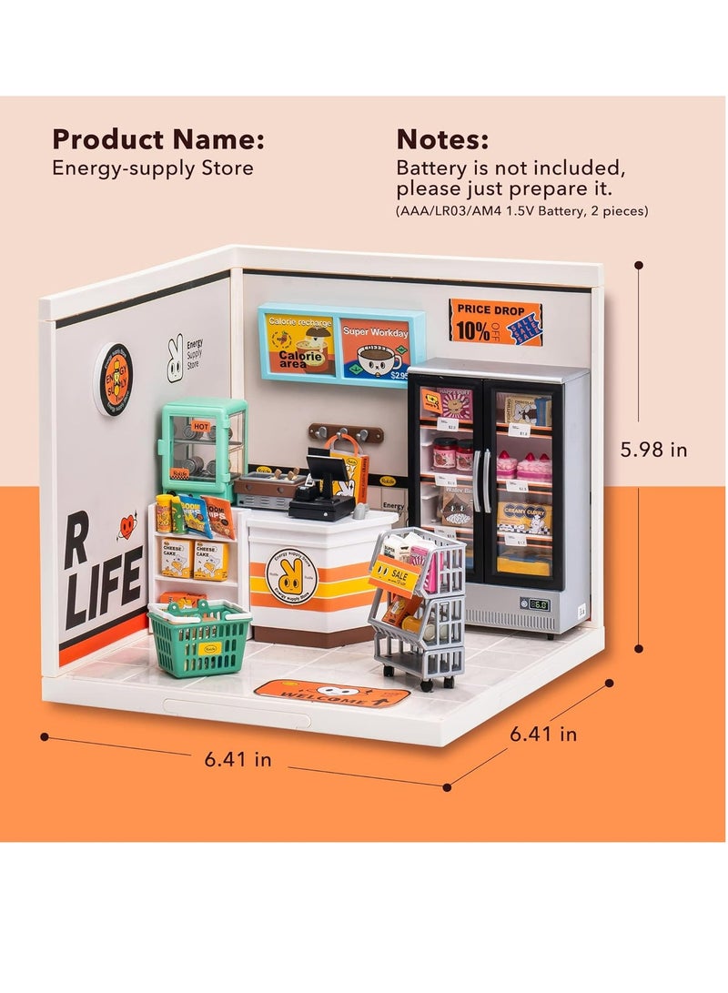Robotime Rolife Super Creator Energy Supply Store Plastic DIY Miniature House Kit DW002,DIY 3D Puzzles for Adults/Teens, Unique Gift for Craft Hobby and Creative Home Decor - Image 5