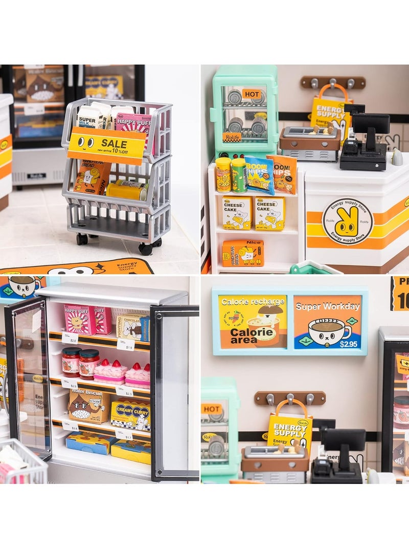 Robotime Rolife Super Creator Energy Supply Store Plastic DIY Miniature House Kit DW002,DIY 3D Puzzles for Adults/Teens, Unique Gift for Craft Hobby and Creative Home Decor - Image 4