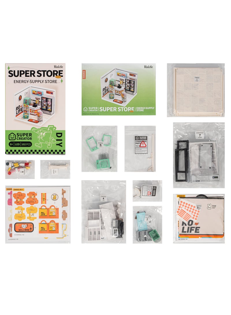 Robotime Rolife Super Creator Energy Supply Store Plastic DIY Miniature House Kit DW002,DIY 3D Puzzles for Adults/Teens, Unique Gift for Craft Hobby and Creative Home Decor - Image 3