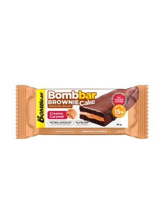 Protein Brownie with Creamy Caramel Filling