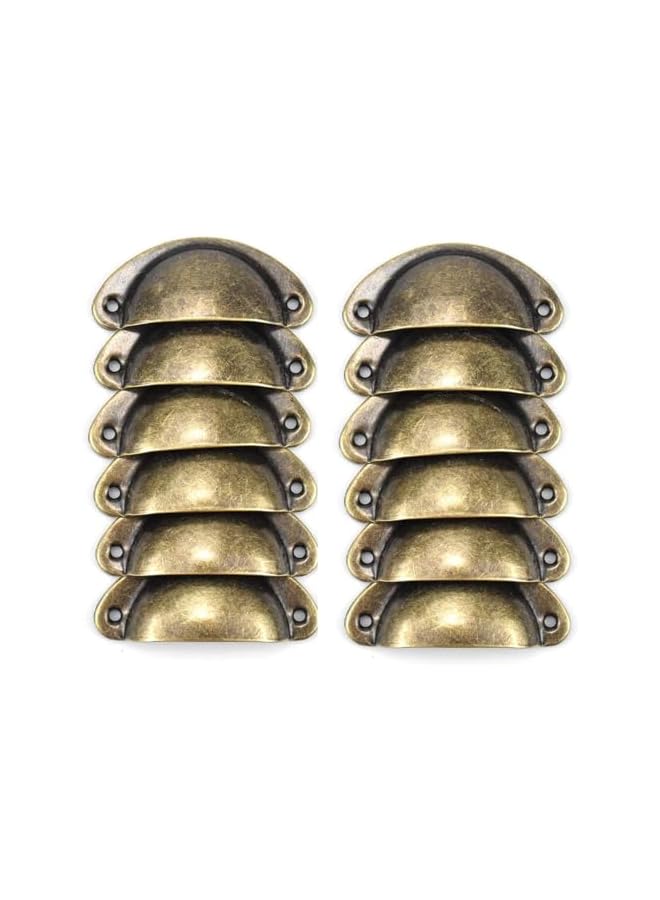The Bros Vintage Furniture Handle, 12pcs Strong and Durable Knobs for Cabinets and Drawers for Your Shelf, Dressing Cabinets, Shell Handle Retro Vintage Furniture Door Drawer Knob with Screws Bronze - Image 3