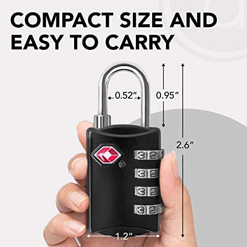 Desired Tools TSA Locks for Luggage, 2-Pc Durable Steel Padlock, Keyless Easy to Read 4-Digit Combination Lock for Backpacks, Travel Suitcases, Toolbox, Filing Cabinets, Baggage & Gym Locker, Black - Image 5