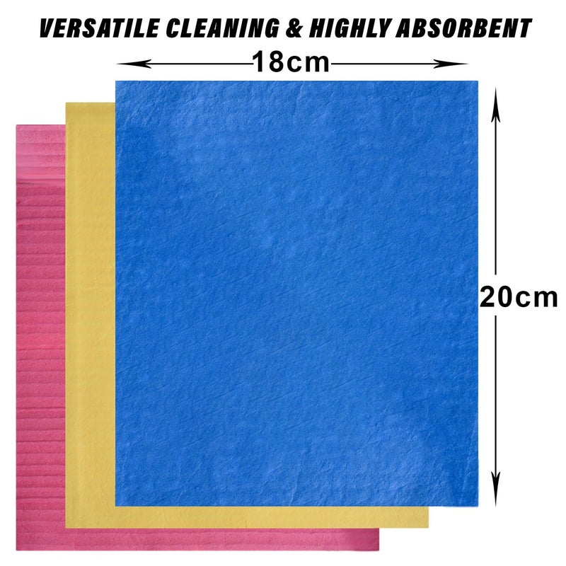 Kuber Industries Sponge Wipes | Washing Wipes Paper Towel | Reusable Sponge Cleaning Cloths for Kitchen | Sponge Wipe Cloths | 18x20 | 12 Piece Set | Multi - Image 3