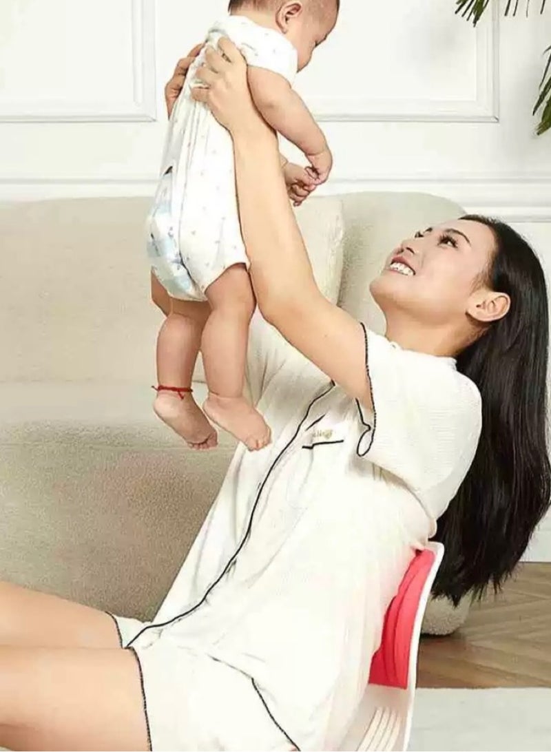 شو وو كرسي دعم أسفل الظهر - كرسي مريح لدعم الظهر وتسكين الآلام، كرسي دعم أسفل الظهر بوسادة كرسي المكتب ويمكن وضعه على السجادة، لون وردي - Image 5