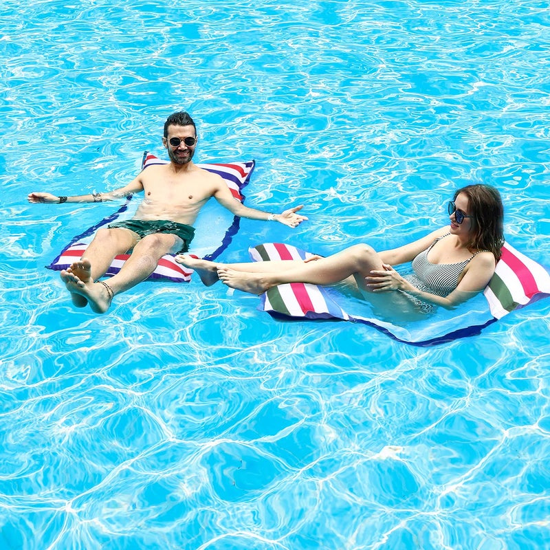 FindUWill Fabric Pool Hammock Floats, XL, 2Pack Inflatable Water Hammocks Floaties 4-in-1 (Saddle, Lounge Chair, Hammock, Drifter), Pool Float Lounger for Adults - Image 2