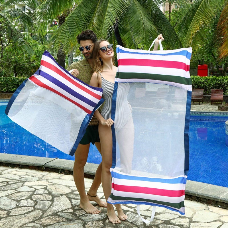 FindUWill Fabric Pool Hammock Floats, XL, 2Pack Inflatable Water Hammocks Floaties 4-in-1 (Saddle, Lounge Chair, Hammock, Drifter), Pool Float Lounger for Adults - Image 4