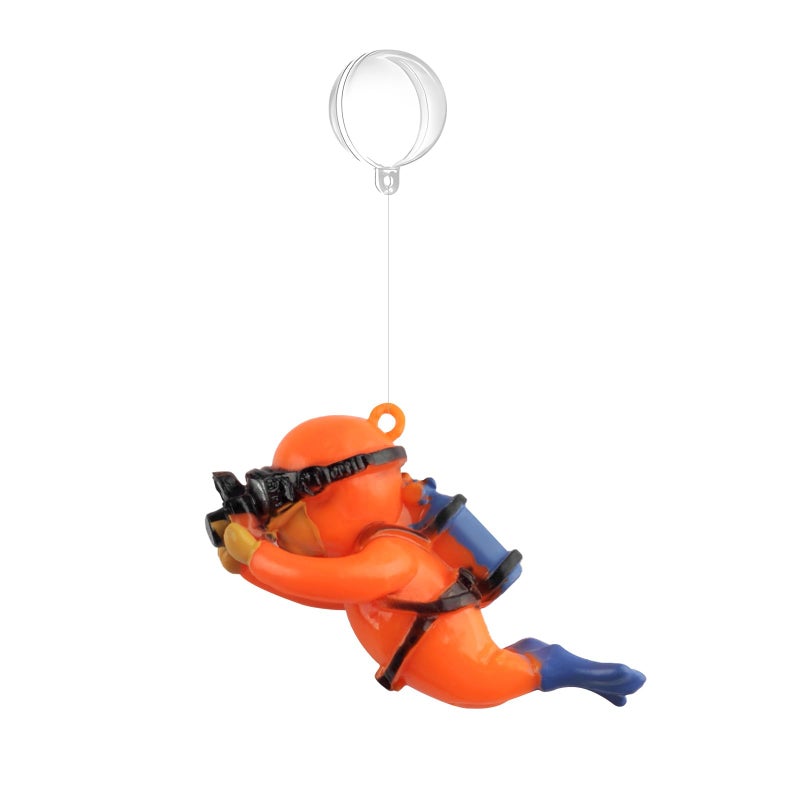 onesimcr Floating Fish Tank Decorations, Aquarium Decorations, Lovely Diver Fish Tank Decorations, Floating Device Fish Tank Accessoriesï¼ŒSuitable for All Kinds of Fish Tanks(Orange)â€¦ - Image 1
